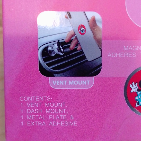 Disney Minnie Mouse Magnetic Car Vent Dash Mount 2-in-1 - Picture 9 of 12